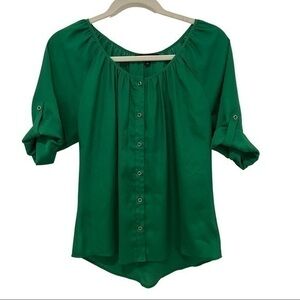 Express Green Rolled Sleeve Blouse